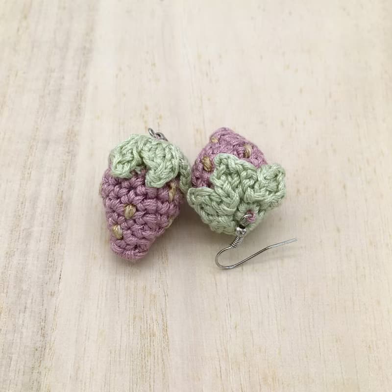 Strawberry Earrings - Amigurumi Strawberry Earrings Ear Hook Accessories