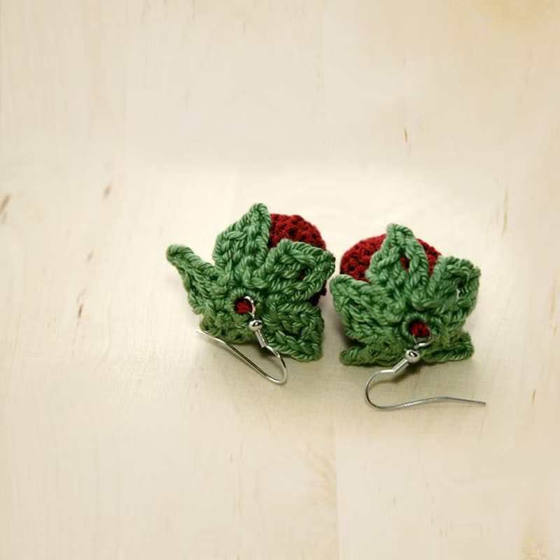 Strawberry Earrings - Amigurumi Strawberry Earrings Ear Hook Accessories