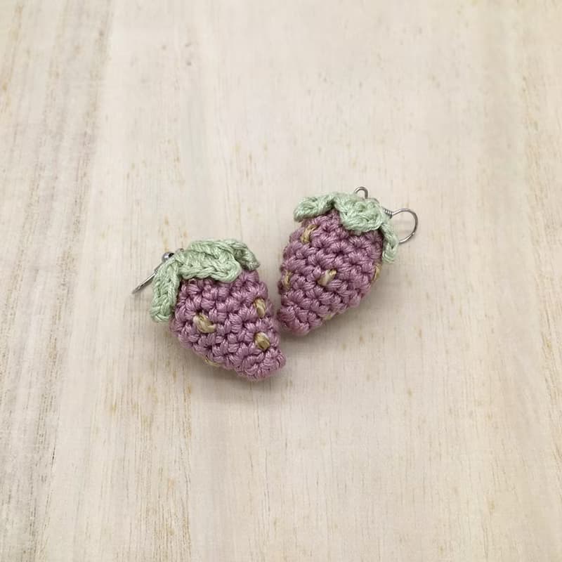 Strawberry Earrings - Amigurumi Strawberry Earrings Ear Hook Accessories