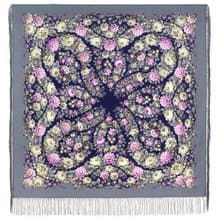 Pavlovo Posad Russian Shawl 100% Wool Scarf 125x125 cm Wrap Silk Fringe 1944-1