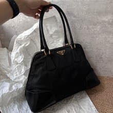 中古包 Prada 普拉達 黑色尼龍 Alma 托特包