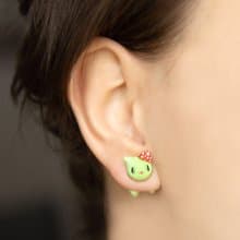 Mushroom Cat Earring - Cute Jewelry for Cat Lovers - Handmade Art