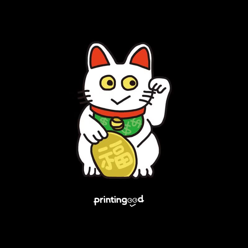 可愛招財貓 短T 好運T恤 招き猫 lucky cat  United Athle 印花