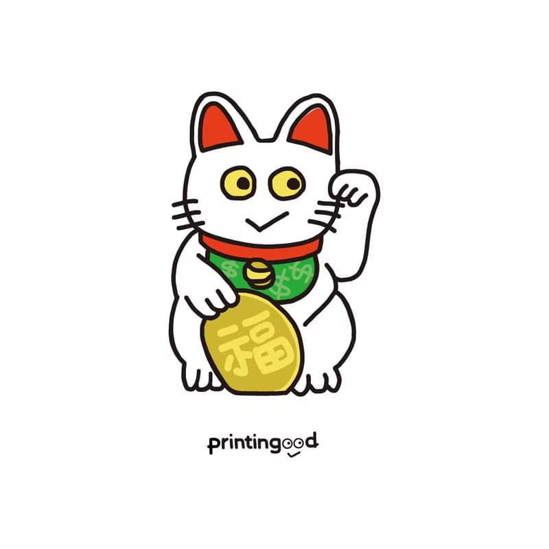 可愛招財貓 短T 好運T恤 招き猫 lucky cat  United Athle 印花