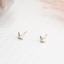【Angel & Me】嘻哈 金字塔 鉚釘 一對 s925 純銀耳環 耳夾 禮物