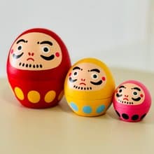 招財達摩 俄羅斯娃娃套裝 手工木製 開運擺設 小木雕