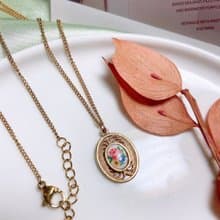 【西洋古董飾品】Sarah Cov. 掐絲工藝彩花卉包覆優雅 項鍊