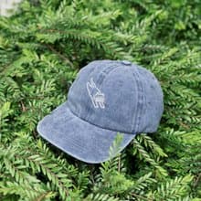 口水貓 刺繡Cap帽 藍色洗水 男女同款 棒球帽 老帽 鴨舌帽