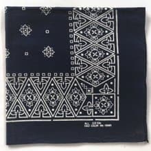Vintage Blue Bandana, 22 x 21 inches, Fast Color, RN 13960, Selvage Edge, Cotton