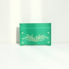Vegan eco-friendly Hanji Leather chrysanthemum 韓国 誕生日プレゼント Card Wallet Green