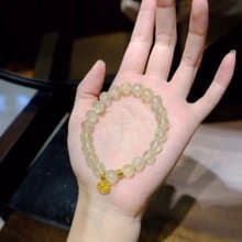 青檸  天然葡萄石手鏈8mm搭配扎基拉姆點綴 小眾輕奢氣質高級感