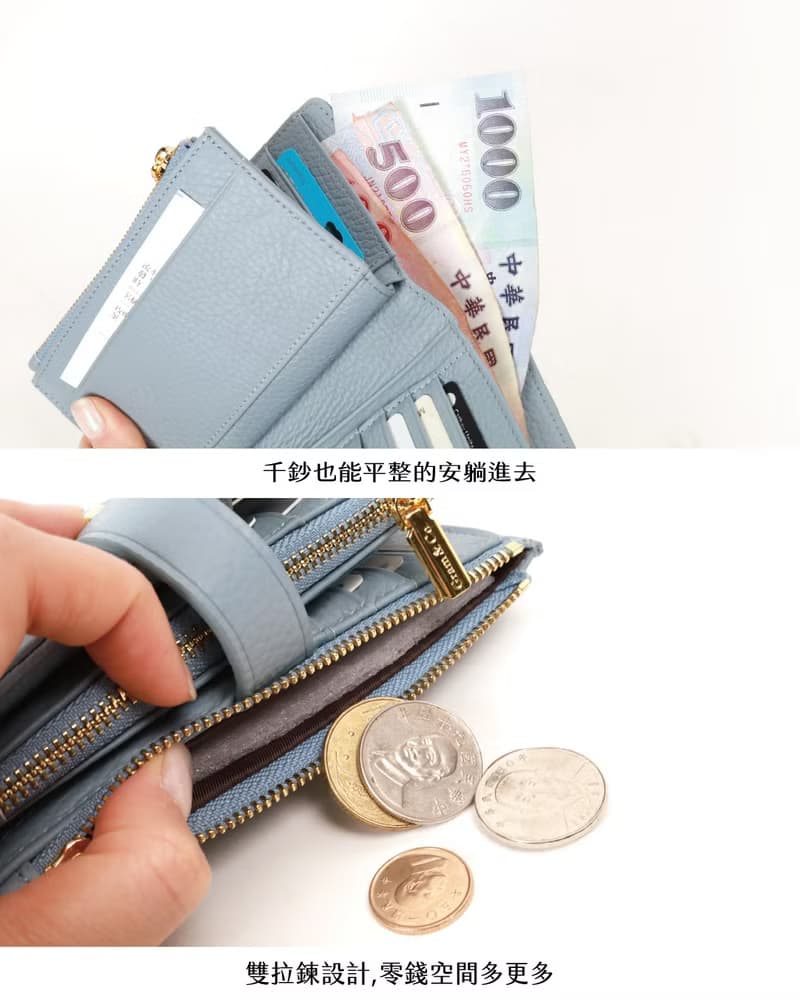 日記本翻頁真皮中夾(多色)