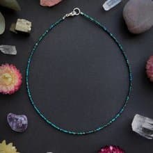 Chrysocolla Choker - tiny beaded turquoise colour necklace