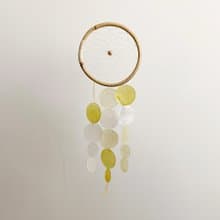 DIY-KIT|Ricotta Cheese Delicious(M)-Yellow-Circle|Shell Wind Chime Mobile|#0-558