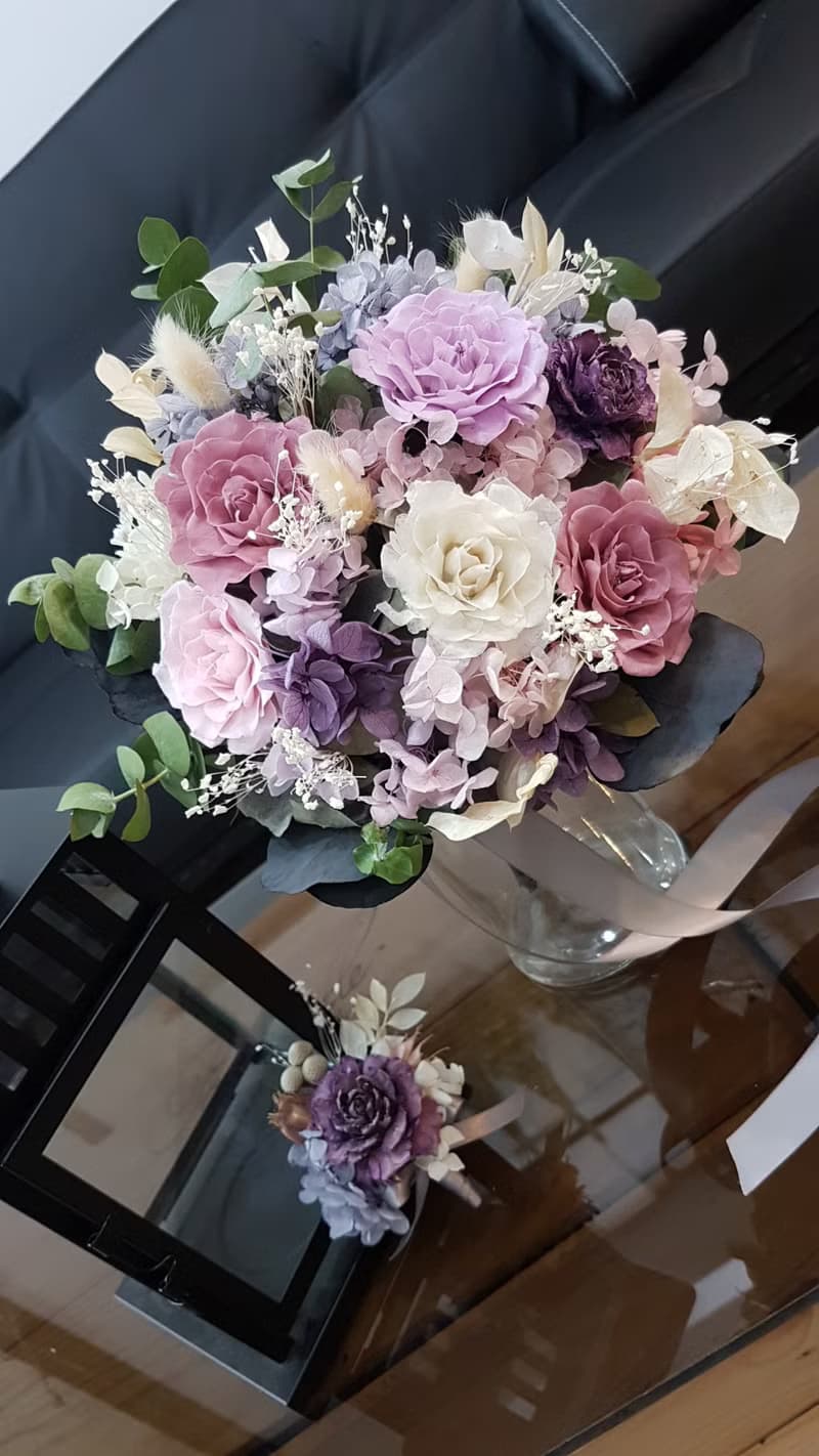 海藏設計│馥郁紫玫。紫苑優雅不凋花乾燥花捧花/不凋花/永生花