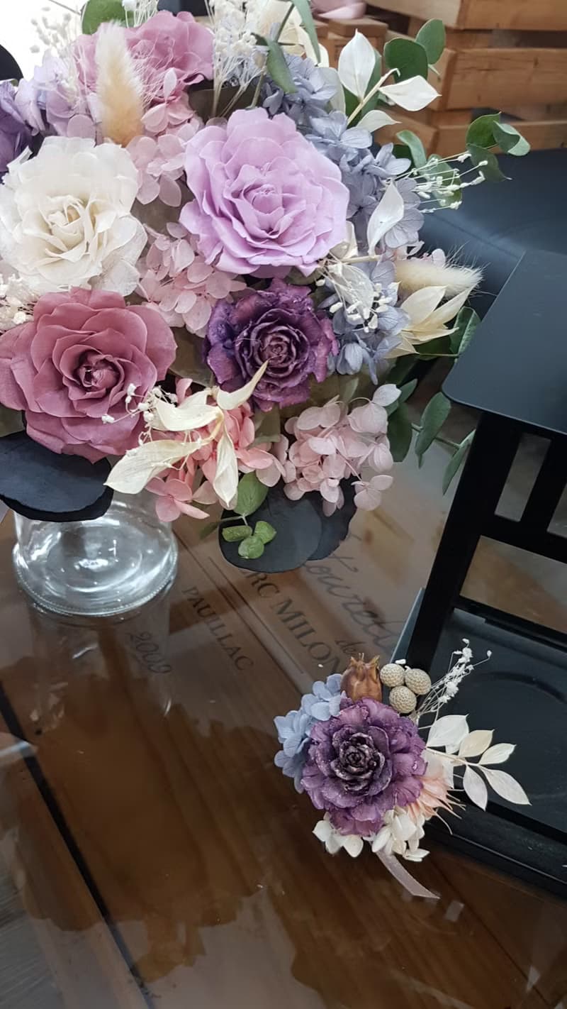 海藏設計│馥郁紫玫。紫苑優雅不凋花乾燥花捧花/不凋花/永生花