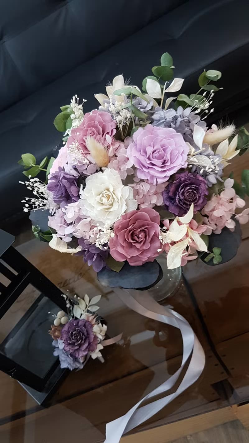 海藏設計│馥郁紫玫。紫苑優雅不凋花乾燥花捧花/不凋花/永生花