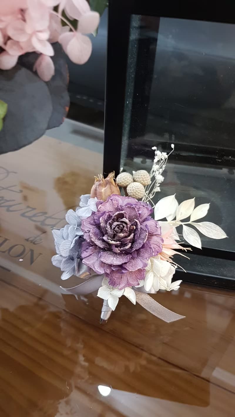 海藏設計│馥郁紫玫。紫苑優雅不凋花乾燥花捧花/不凋花/永生花