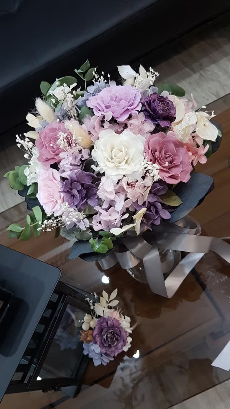 海藏設計│馥郁紫玫。紫苑優雅不凋花乾燥花捧花/不凋花/永生花
