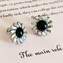 vintage jewelry  MARVELLA  萊茵花卉 夾式耳環 780元