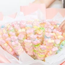 浪漫粉愛你 愛心棉花糖100支入 花束 小朋友 結婚 糖果 學生 祝福