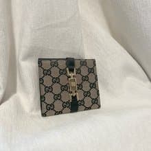 Gucci黑色老花中古錢包短夾 連散子包位置 日本中古二手Vintage