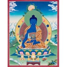 手繪藥師佛唐卡 | 西藏藝術  促進療癒與長壽