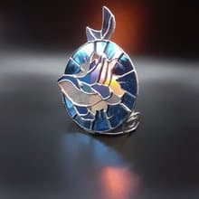 彩色玻璃鯨魚燭台海洋裝飾小蠟燭海浪燈籠