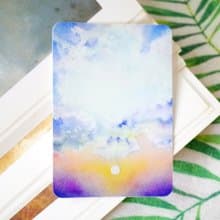 原創風景晨與昏之一紫光晨曦 原創繪畫局部白墨PVC防水大貼紙