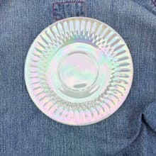 Vintage 60s Federal Glass Moonglow Iridescent Diamond Point Saucer Kitchen Decor