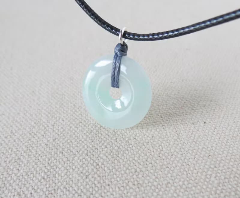 【金剛結】本命年【平安如意】冰飄綠翡翠韓國蠟線項鍊SE03避邪