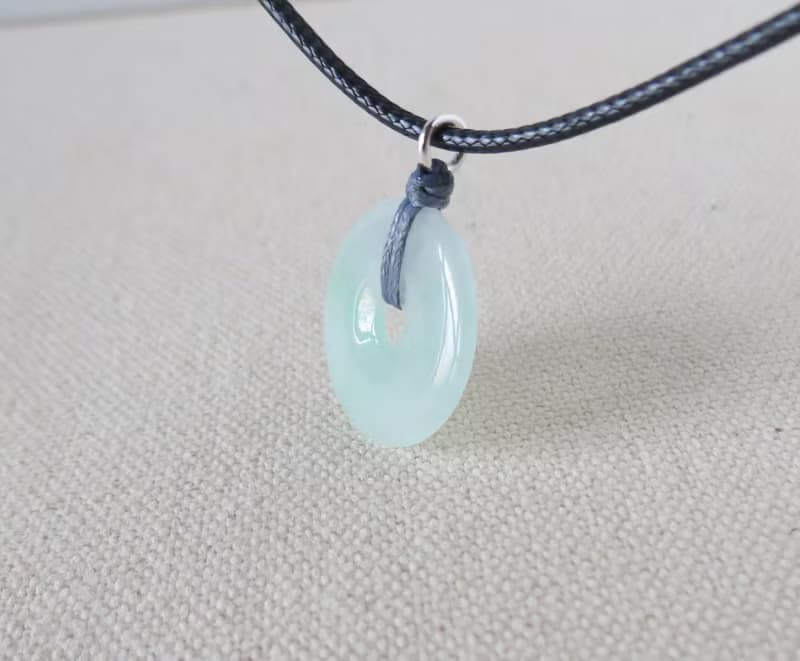 【金剛結】本命年【平安如意】冰飄綠翡翠韓國蠟線項鍊SE03避邪