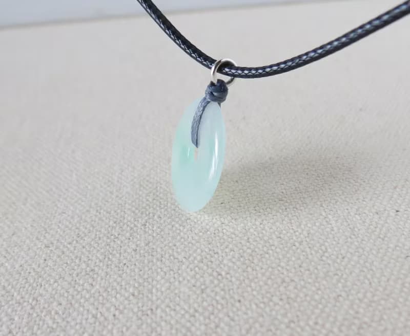 【金剛結】本命年【平安如意】冰飄綠翡翠韓國蠟線項鍊SE03避邪