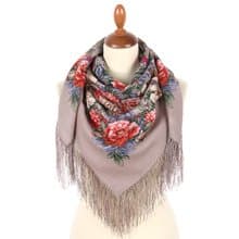 Authentic Pavlovo Posad Russian Shawl Scarf Soft 100% Wool 89x89 cm 2009-3