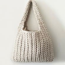 鈎織立體圖案側孭托特包