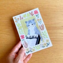 ポストカード　絵本の中の猫　#new5　サバ白ピアノ