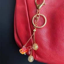 手作 鑰匙圈 金魚 金髮晶 招財 財多富裕 財運亨通 禮物