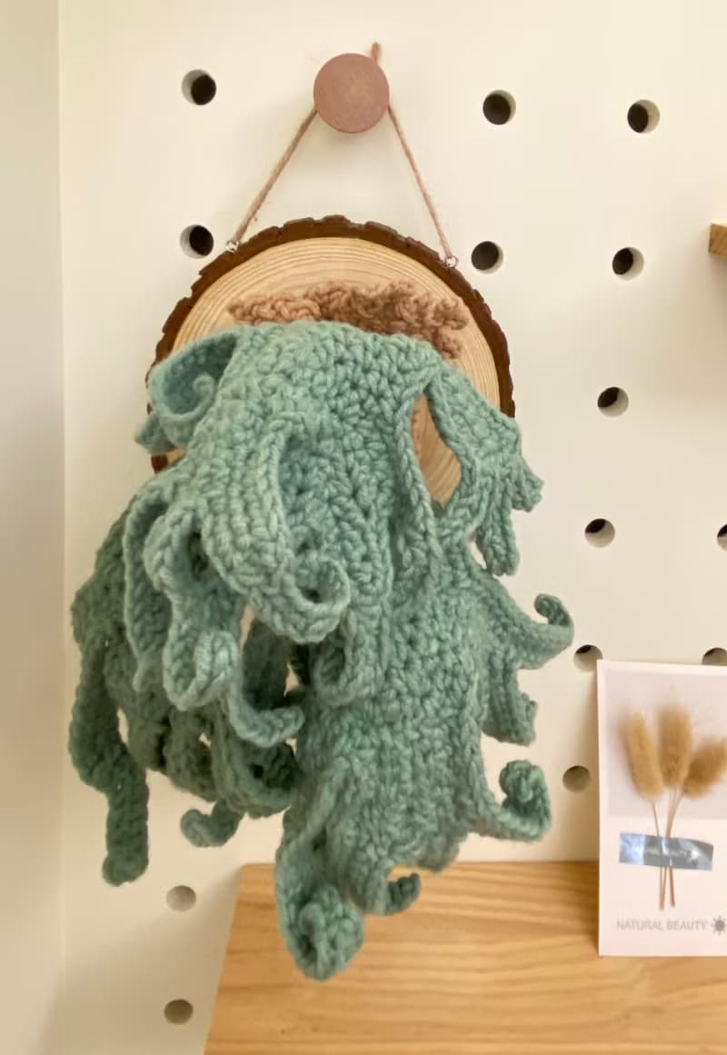 爪哇鹿角蕨板掛 針織手作