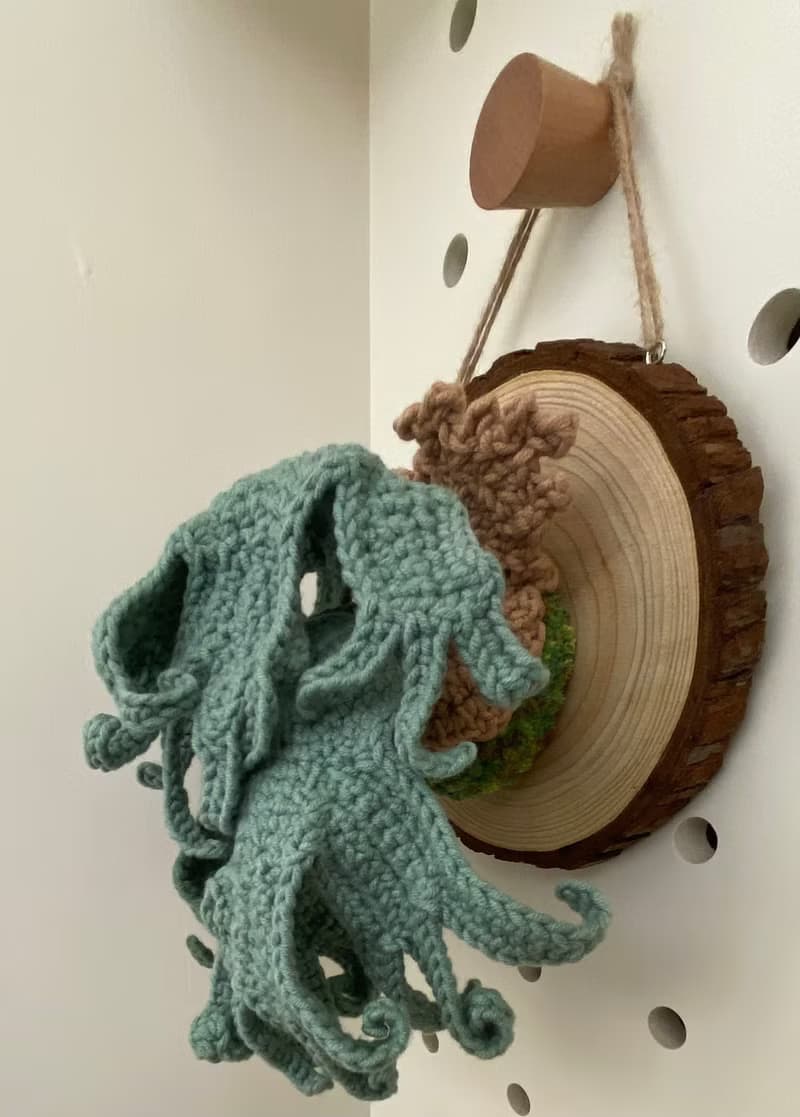 爪哇鹿角蕨板掛 針織手作