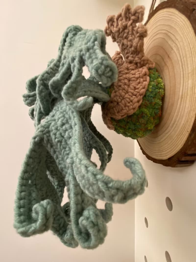 爪哇鹿角蕨板掛 針織手作