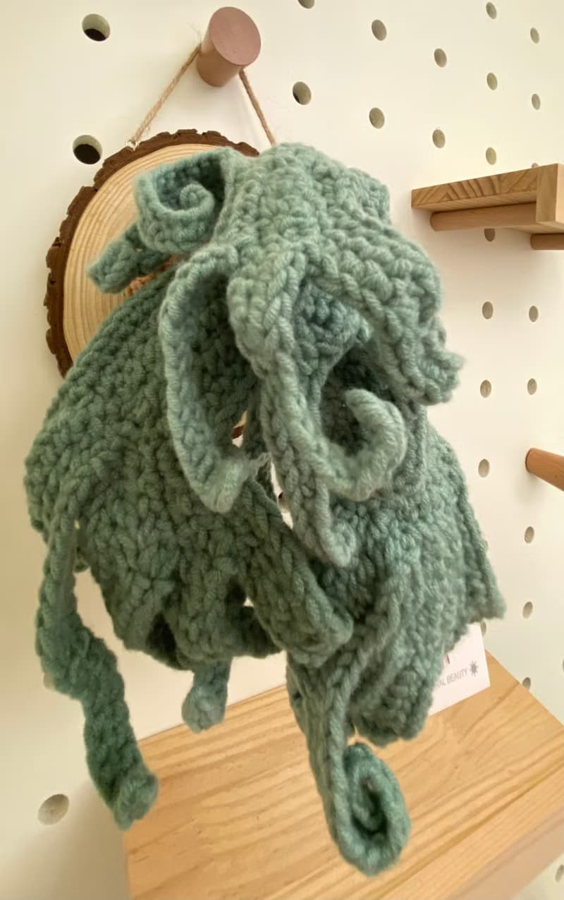 爪哇鹿角蕨板掛 針織手作