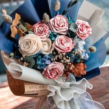 藍色花束/鈔票花束/鈔票玫瑰花束/有錢花/錢花束/生日禮物/情人節