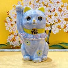 【晶藤迎祥】日本清水燒招財貓 | 花結晶 - 銀藤 招福