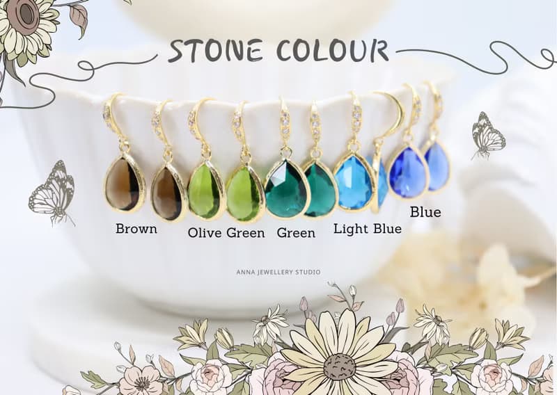 Delicate Transparent Teardrop Crystal Stone Sparkling Cubic hook Earrings