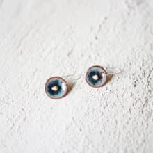 Minimal日式簡約琺瑯耳環│月影