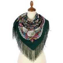 Authentic Pavlovo Posad Russian Shawl Scarf Soft 100% Wool 89x89 cm 1920-9