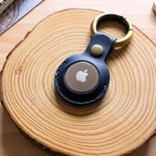 AirTag保護套 靛藍黑 義大利牛皮手工製作 免費刻字