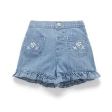 澳洲Purebaby有機棉女童裝短褲12M-4T 荷葉邊牛仔