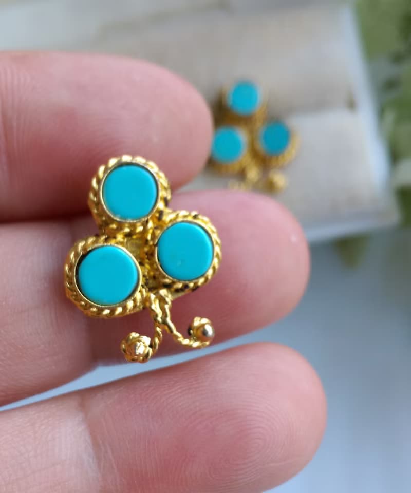 Vintage Jewelry 西洋古董飾品 小巧 可愛手工 復古 針式耳環