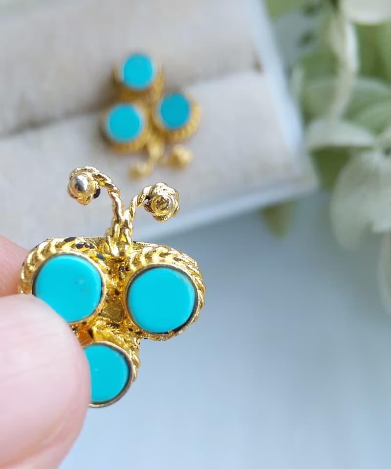 Vintage Jewelry 西洋古董飾品 小巧 可愛手工 復古 針式耳環